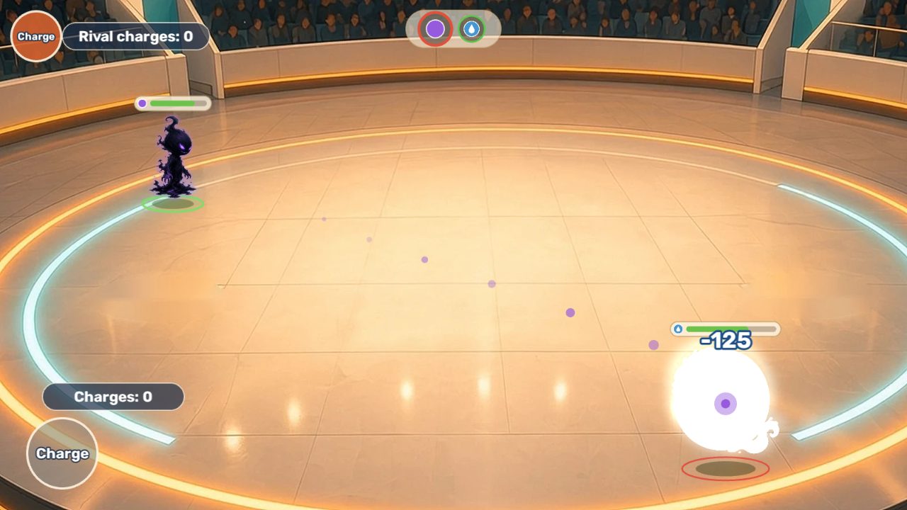 Battle: a shadow attack bursts on impact